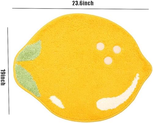 Miniatura 3 de Alfombra de baño amarilla limón, alfombras de frutas para baño, alfombras de baño antideslizantes, bonita alfombra de dormitorio, alfombra de baño