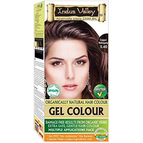 Indus Valley Copper Mahogany Gel Hair Dye Colouring Kit 5.4 Cover