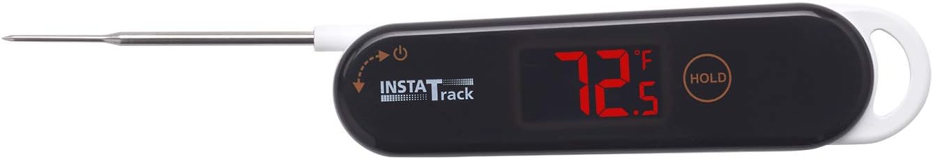 review InstaTrack Folding Digital Instant Read Meat Food Grill BBQ Kitchen Cooking Thermometer with Folding Probe, White