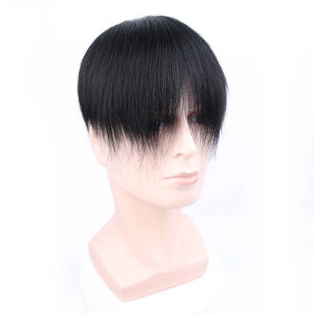 Mens Toupee Hairpiece,Full PU Durable Skin Wig,Soft Human Hair Suave y Transpirable(13x18)