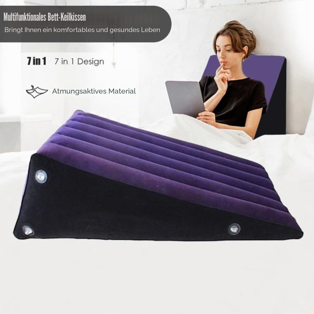 Sex Kissen Set 2 Teilig, Sexhilfe Rampe, Aufblasbar, Magische Sofa-Kombination, Dreieckskissen, Unterstützende Keilhaltung, Vielseitiges Kissen, Spielzeug, Körperstützpolster Für Paare
