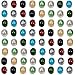 TOAOB Multi Assorted Large Hole lampwork 14mm Murano glass beads for european Snake Chain charm Bracelet Pack of 50pcs