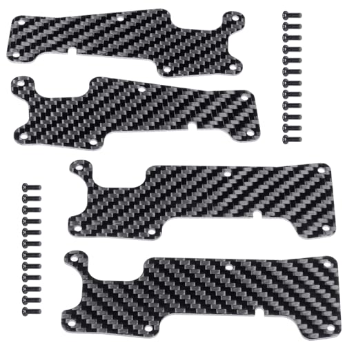 MOHERO 4Pcs Front & Rear Swing Arm Dustproof Carbon Fibre Protection Plate for 1/8 4WD Sledge Monster Truck Upgrade Part