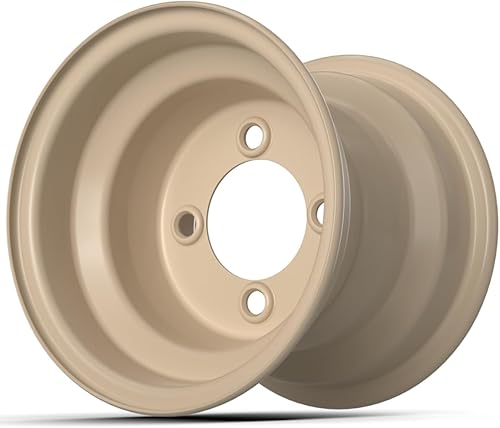 Miniatura 3 de GTW Rueda de acero blanco para carrito de golf, 8 x 7, centrada, patrón de pernos de 0.157 x 4.000 in
