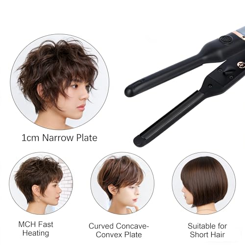 Mini plancha de pelo curva 0.4 pulg para cabello corto miniatura 2