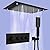 Black Rain Shower System, 24" Thermostatic Atomizing Shower System with Rain Shower and Handheld Shower, Smart LED Ceiling Rainfall Shower Combo Set