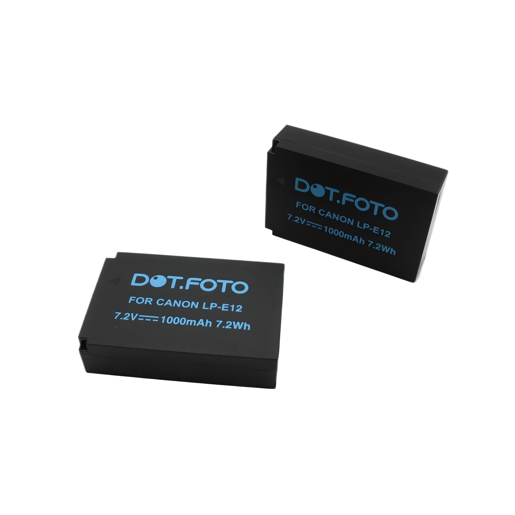 Dot.foto 2 X Lp-E12 Premium High Capacity 7.2V / 1000Mah Rechargeable Battery For Canon Eos-M, M2, M10, M50, M50 Mark Ii, M100, M200, 100D / Powershot Sx70 Hs