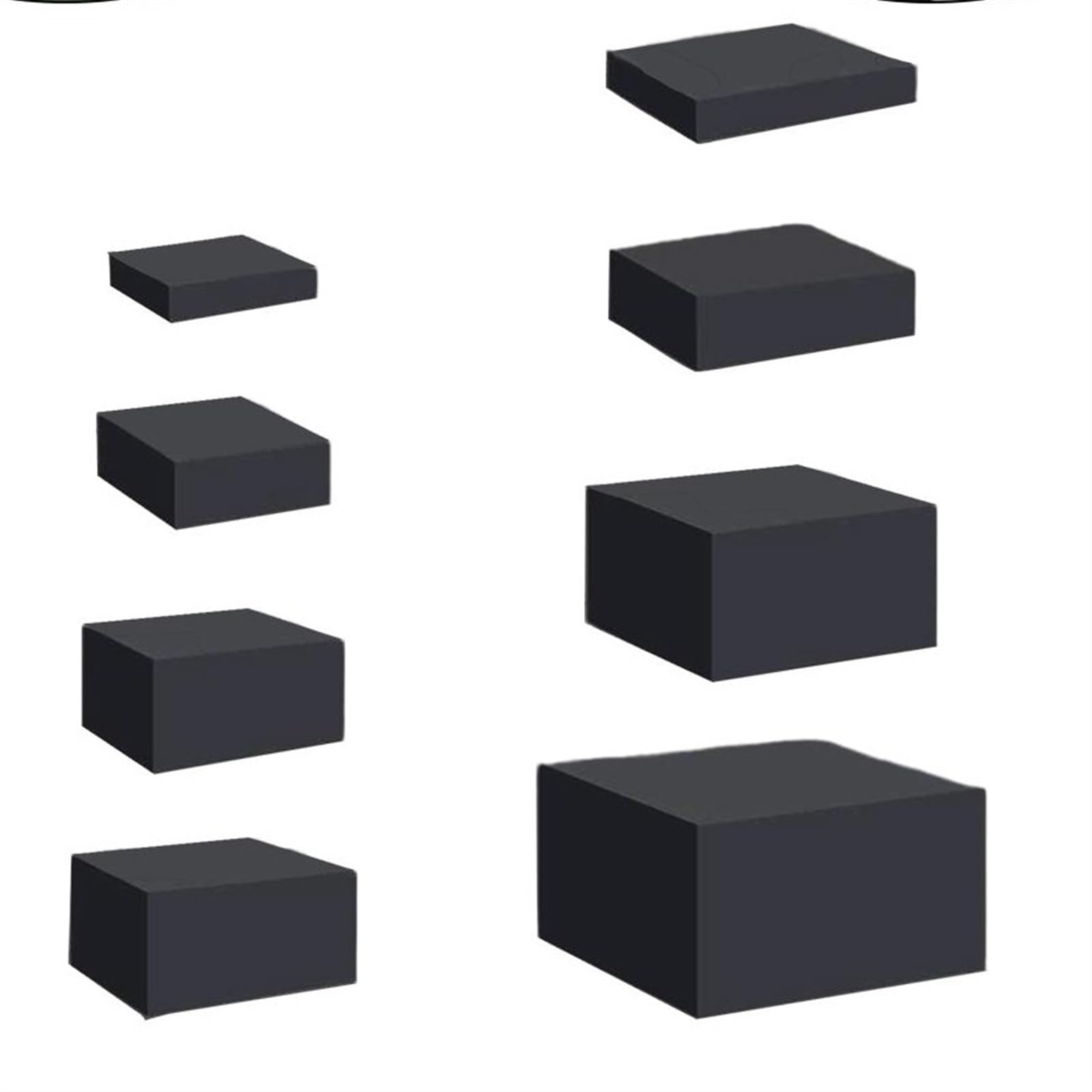 YDYAENIO buffet risers 8Pcs Display Riser Box for Table with Hollow bottoms Food for Collection Jewelry Catering Dessert for Buffet Catering Jewelry Figures Display(Black)