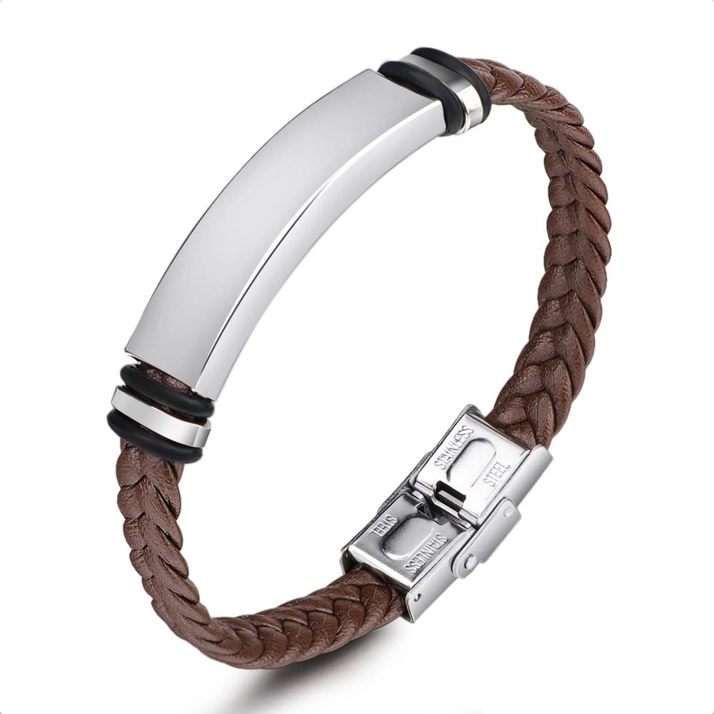 SALTY Alpha Calfskin Bracelet for Men & Boys | Stainless Steel | Leather | Wrist Band | Fancy & Stylish | Birthday Gift | Aesthetic Jewellery | Accessories for Everyday Wear | Brown (B0CTKHM9MP) Amazon Price History, Amazon Price Tracker