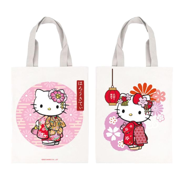 Hello Kitty & Friends - Bolso de mano de algodón, diseño de kimono