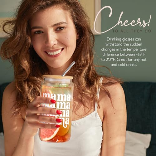 Image of New Mom Gifts for Women, 7pcs Pregnancy Gifts for Expecting Mom, Mother to be After Birth, First Time Care Package After Baby, Congrats on Postpartum Present with 16 oz Mama Glass Cup