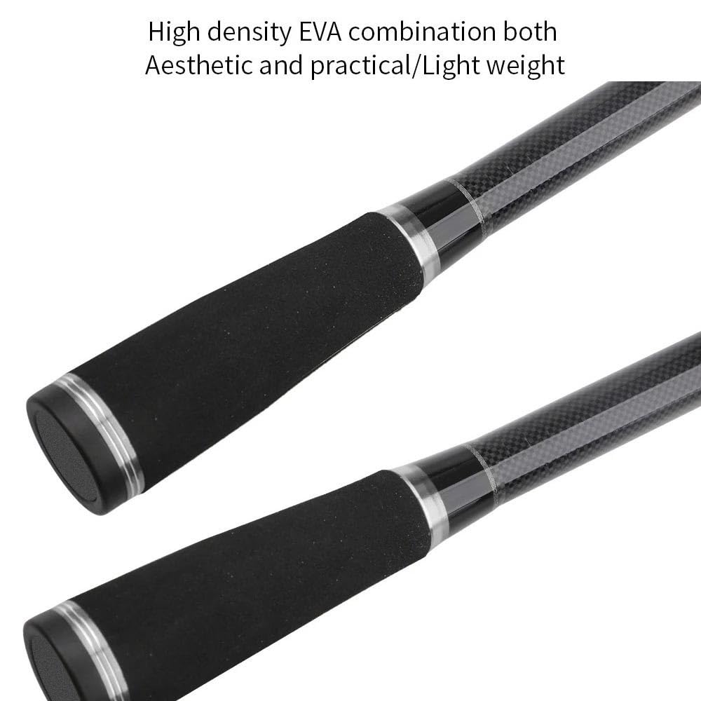 Canna da Pesca per Torrente Canna da Pesca con Esche Artificiali a 4 sezioni H Power in Fibra di Carbonio, Peso dell'esca 14-35 g Canna da Pesca compatta(1.8m)