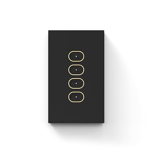 Miniatura 3 de LIFX Interruptor inteligente, interruptor de cristal táctil inteligente Wi-Fi de 4 botones en la pared (negro)