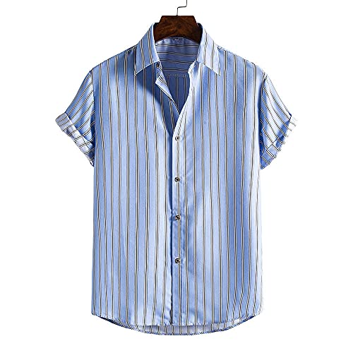 Chemise hawaïenne homme vintage bleu ciel idéale pour vos soirées plage et fêtes d'été