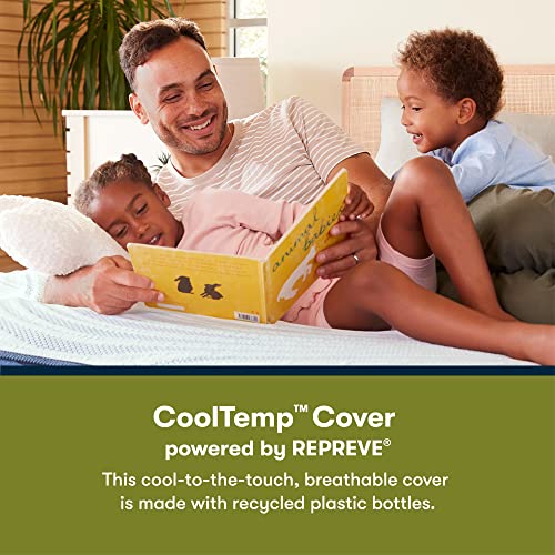 Serta - Icomforteco S15Gl Firm 12.75" Queen Hybrid Smooth Top Mattress, Cooling, Pressure Relief, Utilizing Recycled And Plant-Based Material, 100 Night Trial, Certipur-Us Certified, Light Blue #TOP4