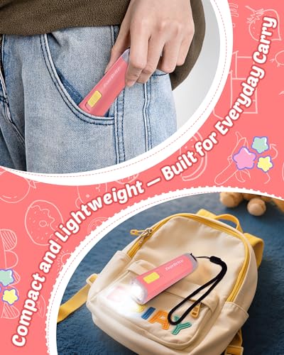 Image of EverBrite Mini Flashlight Red, Small LED Flashlight, Batteries Included | Lightweight, 3 AAA Batteries Included, Wrist Lanyard, Soft LED Light, Home, Camping & Emergency Use, Holiday Gifts