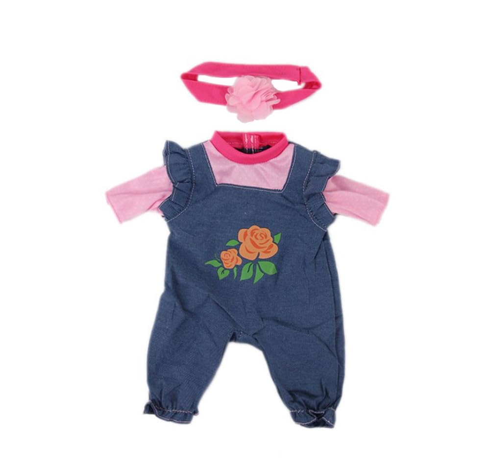 NIXNUT Doll Clothes Outfit Jeans Overalls T-Shirt for American Girl Doll 18-inch, free size - Image 3