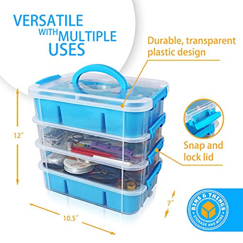 Multi-Compartment Craft Storage Organizer Box With Dividers - Perfect For Arts, Beads, Sewing Supplies, And Jewelry Making - Plastic Container - Ideal Hobby Organizer And Embroidery Thread Holder #TOP3