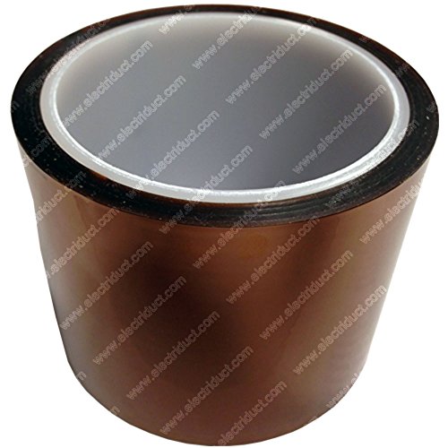 Image of Electriduct 3 inch Heat Resistant Tape 1 Mil High Temperature Sublimation Transfer Polyimidie Film with Silicone Adhesive - 36 Yards (3 Rolls)