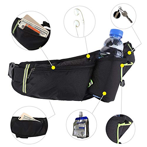 Wemitas ランニングポーチ ペットボトル スマホ 6インチ 対応 ウエストポーチ ジョギングポーチ ウェストバッグ ベルトポーチ ブラック Whenbuy Jchere Com