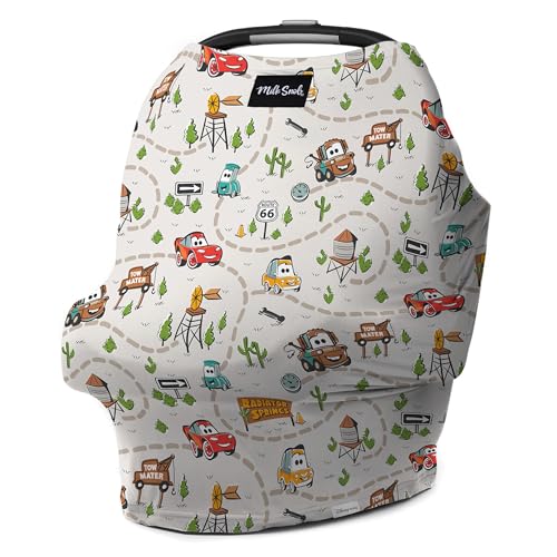 Image of Milk Snob Original Disney 5-in-1 Baby Cover, Breastfeeding, Car Seat, Carrier, Stroller, High Chair, Shopping Cart, Canopy, Baby Shower Gender Neutral Gifts, Nursing Top (Pixar Cars)
