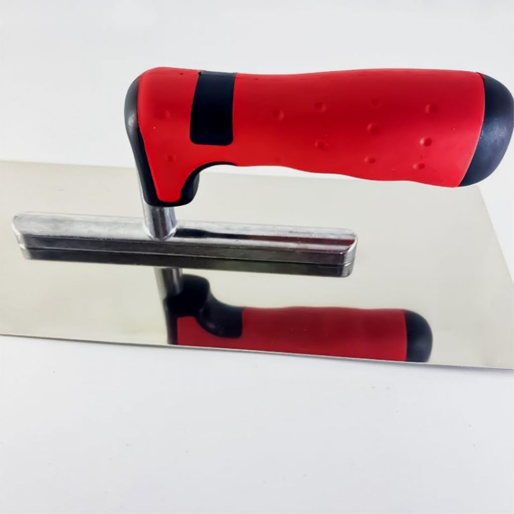 3Pcs Flat Finishing Trowel Set Stainless Steel Concrete Tools, Includes 14'' x 4'', 11'' x 4'', 8'' x 3'' Masonry Hand Tool with Soft Grip Handle,Lightweight,Plastering Trowel Drywall Trowels