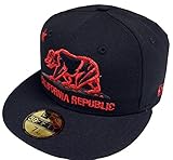 New Era California Republic Cap Black Red 59fifty 5950 Fitted Exclusive Edition