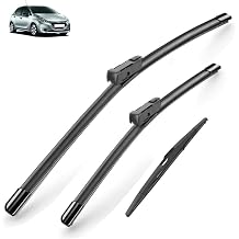 Front & Rear Wiper Set For Peugeot 208 2012-2018 2015 2016 2017 coated windshield wiper blade 26"+16"+14"Right hand drive