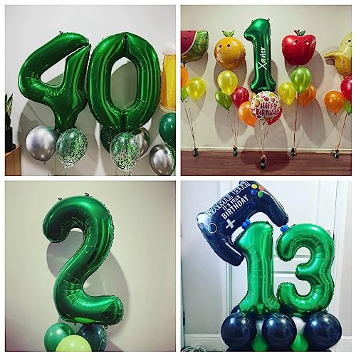Image of Number 50 Dark Green Balloons 40 Inch Giant Green 50 Numer Foil Helium Balloons for 50th Dark Green Birthday Party Supplies 50th Anniversary Events Decorations