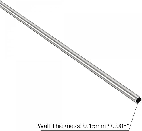 Miniatura 3 de uxcell Tubo redondo de acero inoxidable 304 0.079 in OD 0.006 in espesor de pared 11.811 in longitud 4 piezas