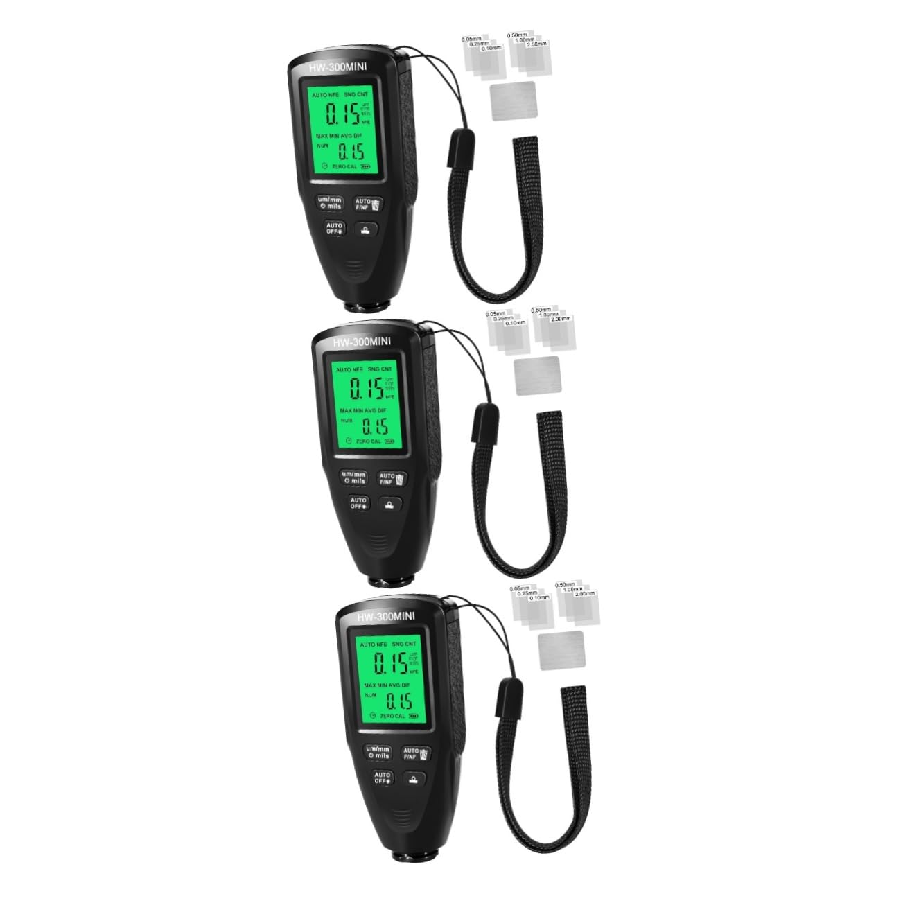 GLEAVI 3piezas Medidor Digital De Espesor De Pintura Para Automóviles Gauge De Revestimiento No Destructivo Práctico Para Inspección Talleres y Laboratorios Compacto y Ligero