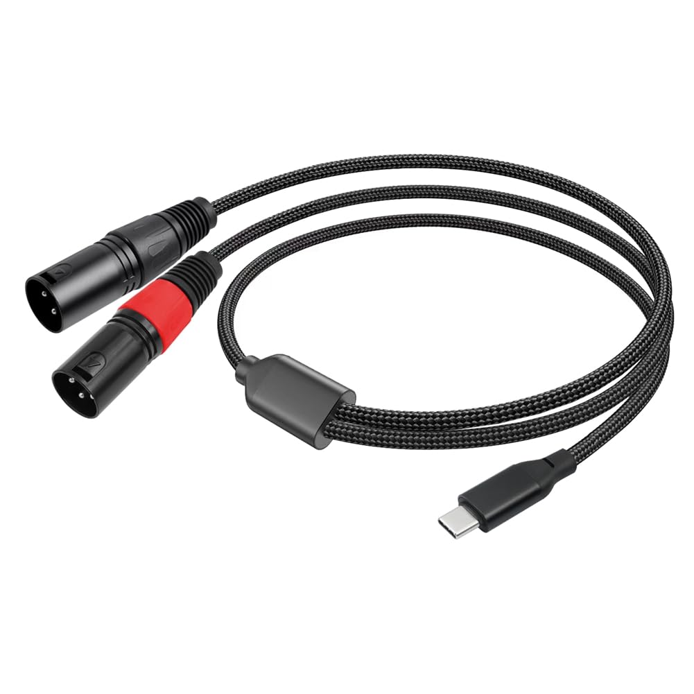 Bochara tipo C entrada a doble salida XLR macho cable de audio OFC para altavoces amplificador mezclador 200 cm