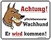 Produktbild lustig bedruckte Blechschilder "Achtung Wachhund !!! "