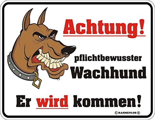 Preisvergleich Produktbild lustig bedruckte Blechschilder "Achtung Wachhund !!! "