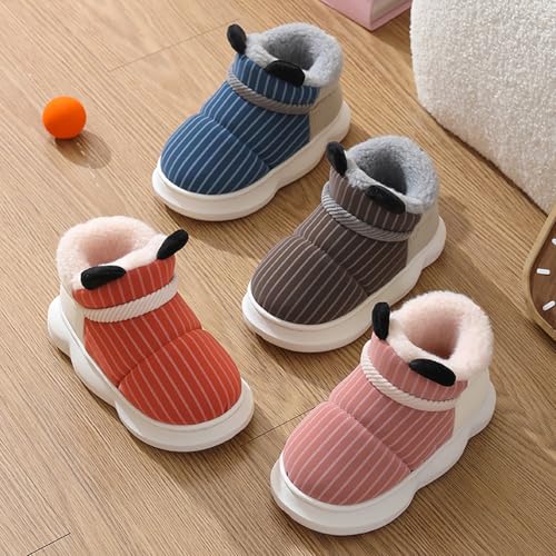 Kids Boys Girls Thermal Plush Slippers with Memory Foam Cute Non-Slip Boots Fall Winter Warm Soft Cozy Slippers3