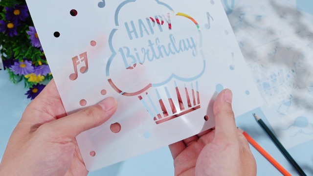 16 Reusable Birthday Stencils For Cards & Crafts – 6x6 Inch Drawing Templates