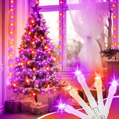 100' WASTROYAL Halloween Plug-in String Lights (Purple Orange or Warm White) - image 4