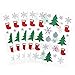 Kesote 5 Feuilles Autocollants de Noël Pailletés Gommettes Flocon de Neige Etoile Sapin pour Décoration Cadeau de Noël - 135 pcs