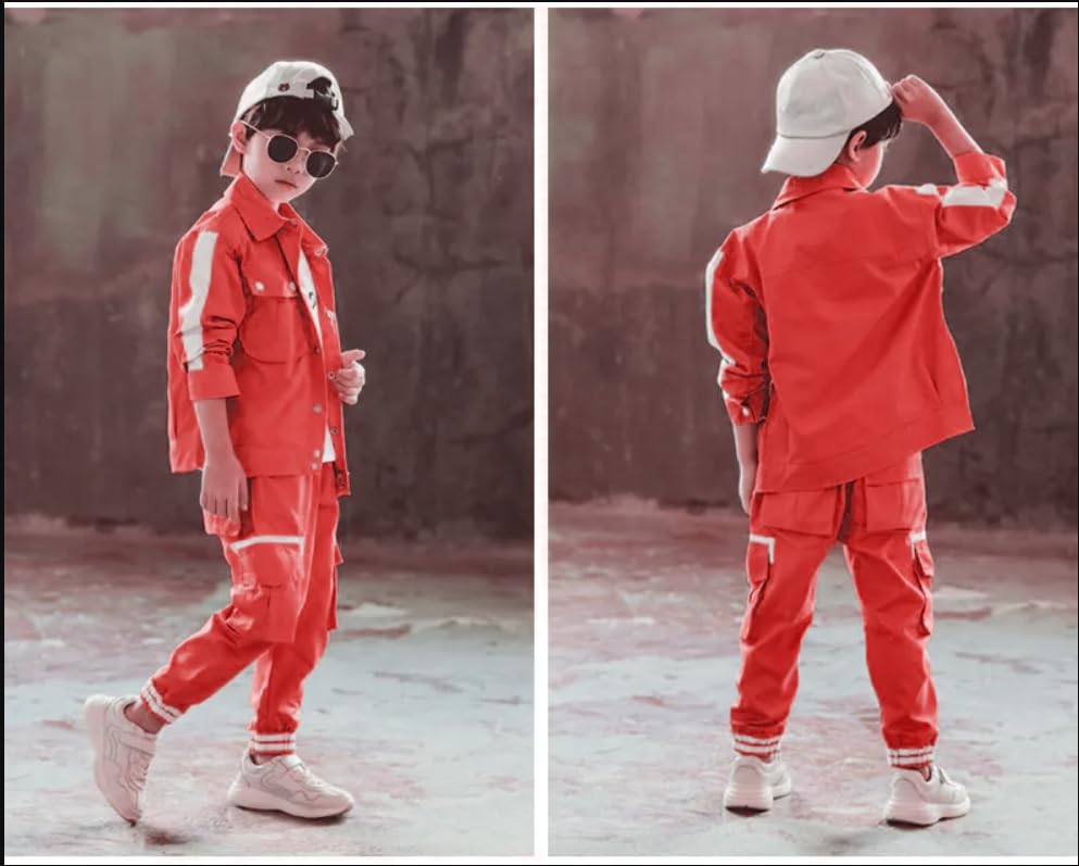 Image of Ameeha 3 Piece Outfits Hiphop Casual Dance Costume, T-Shirt Jersey and Jogger Pants Clothing Set