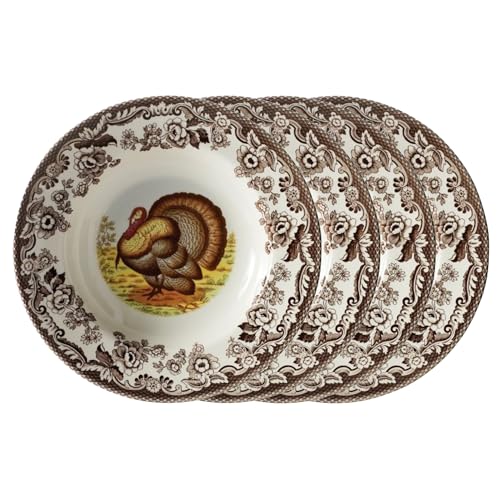 Spode Woodland Turkey Soup Plate - 9 Spode Woodland Turkey Soup Plate - 9
