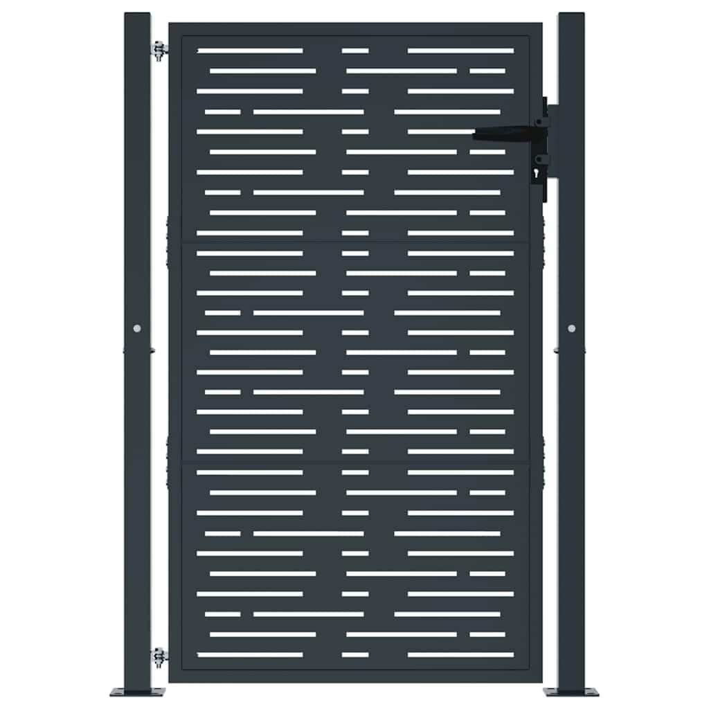 Refined Puerta de jardín antracita 105x155 cm acero diseño cuadrado