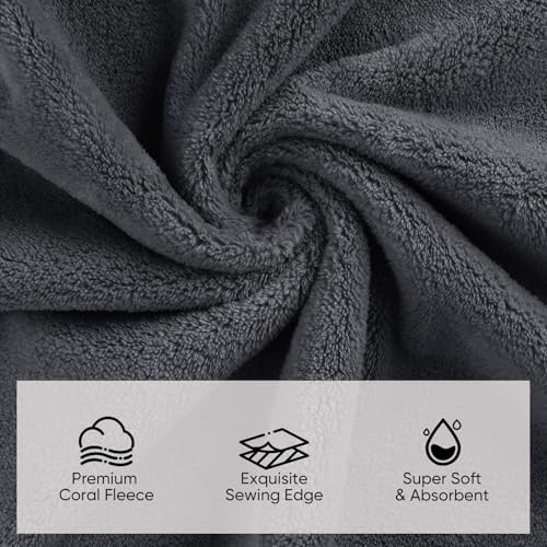 Orighty 6-Piece Towel Set - Soft & Lightweight - 2 Bath Towels, 2 Hand Towels, and 2 Wash Cloths - Absorbent & Quick Drying Microfiber Towel for Multipurpose, Bathroom, Gym, Sport, Yoga, Travel-Grey - Thumbnail 2