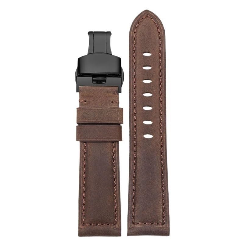Bracelet montre cuir de vache brossé vintage pour Tissot 1853 Speed homme