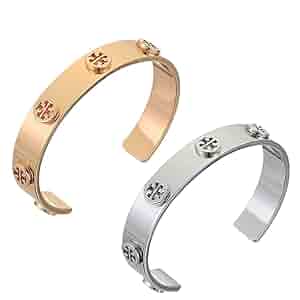 トリーバーチ　ブレスレット　シルバー TORY BURCH トリーバーチ バングル メタル ロゴ ジュエリー