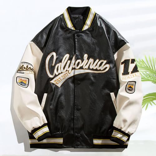 Mens Varsity Jacket Cool Baseball Jacket Bomber Jacket Hip-Hop Letterman Jacket Stylish Casual Jacket2