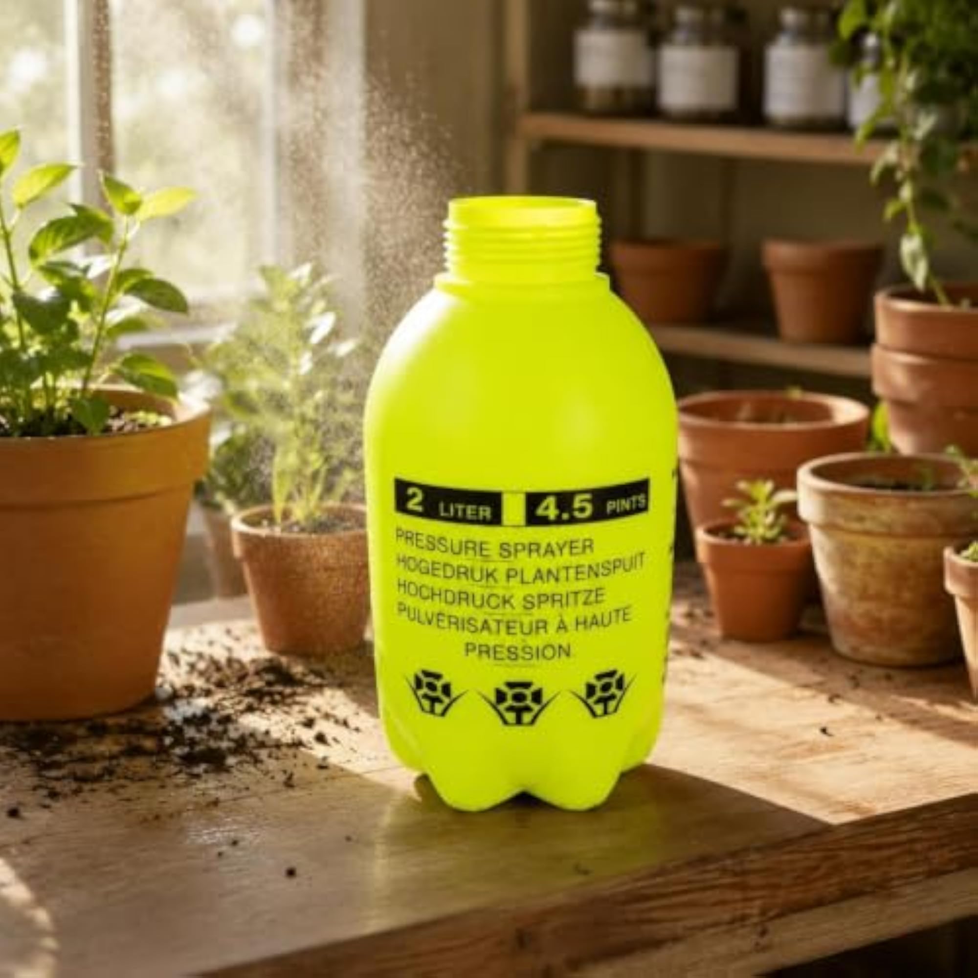 Manual Pressure Sprayer Bottle, Translucent 2L