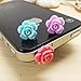 11 Colors Cute Sweet Romantic Sweet Little Rose Flower Anti Dust Plug 3.5mm Smart Phone Dust Stopper Headphone Jack Earphone Cap Dustproof Plug Charm iPhones, samsung, blackberry series (11PCS with 11 Colors)