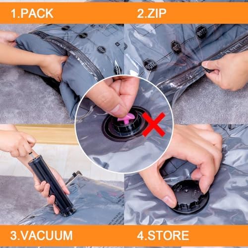 GONGSHI Vacuum Storage Bags, Space Saver Seal Bags For Clothing, Travel Luggage,Blankets, Comforters, Pillows, Clothes Storage.12 Jumbo - View 7