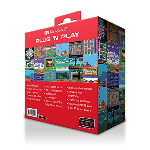 My Arcade Dgun-2959 Video Game Mini Controle Com Plug Universal Com 220 Jogos, My Arcade, Preto - Wi