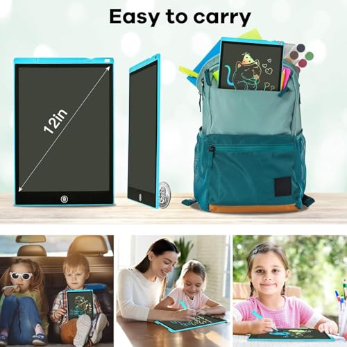Image of 12 Inch LCD Writing Tablet with Stylus Pen, Colorful Screen Magic Slate Doodle Drawing Board Pad Kids - Random Color (12 INCH)